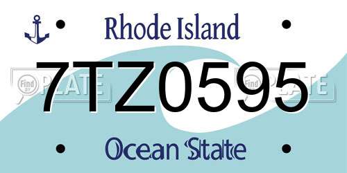 7TZ0595 Rhode Island License Plate