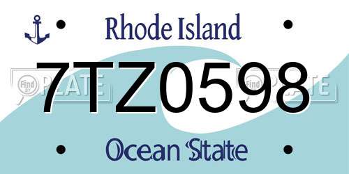 7TZ0598 Rhode Island License Plate