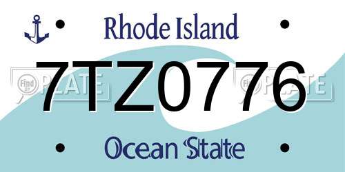 7TZ0776 Rhode Island License Plate