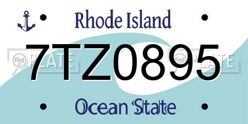 7TZ0895 Rhode Island License Plate