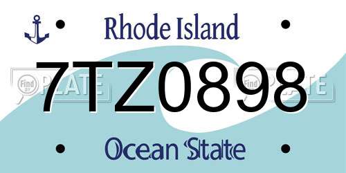 7TZ0898 Rhode Island License Plate
