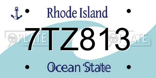 7TZ813 Rhode Island License Plate