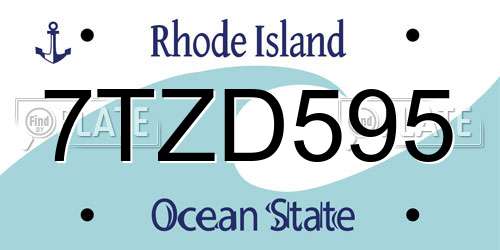 7TZD595 Rhode Island License Plate