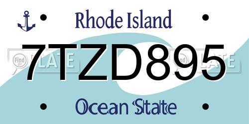 7TZD895 Rhode Island License Plate