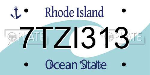 7TZI313 Rhode Island License Plate