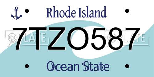 7TZO587 Rhode Island License Plate