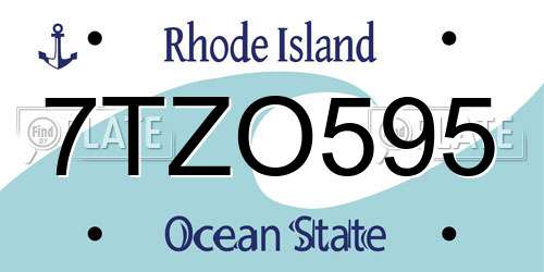 7TZO595 Rhode Island License Plate
