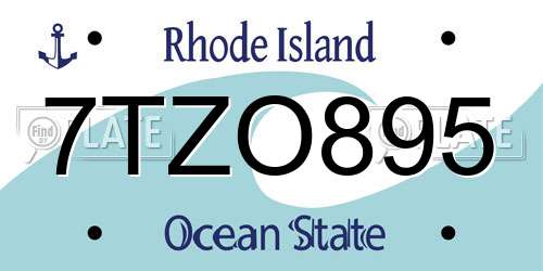 7TZO895 Rhode Island License Plate