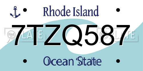 7TZQ587 Rhode Island License Plate