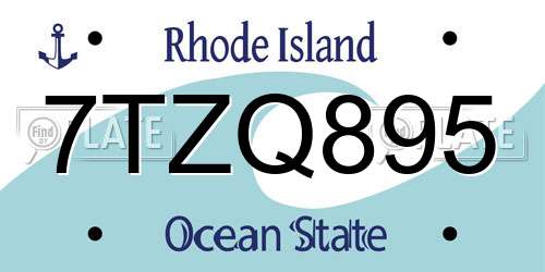 7TZQ895 Rhode Island License Plate