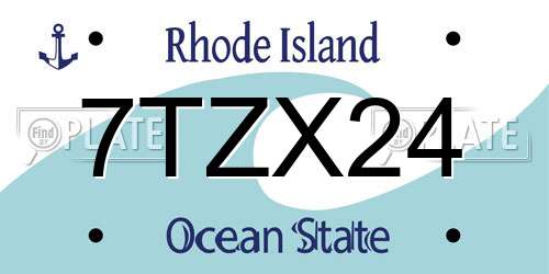7TZX24 Rhode Island License Plate