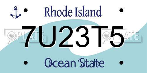 7U23T5 Rhode Island License Plate