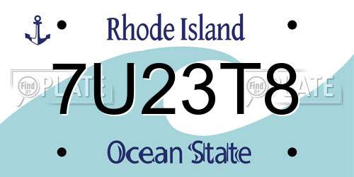 7U23T8 Rhode Island License Plate