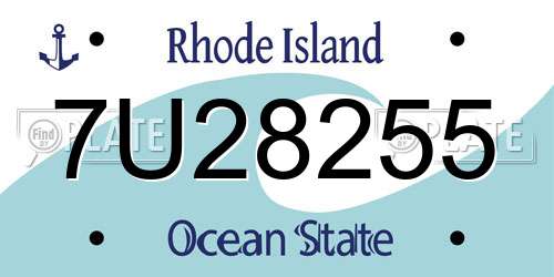 7U28255 Rhode Island License Plate