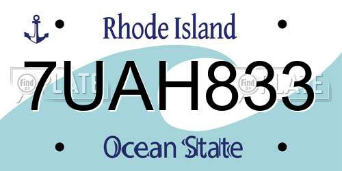 7UAH833 Rhode Island License Plate