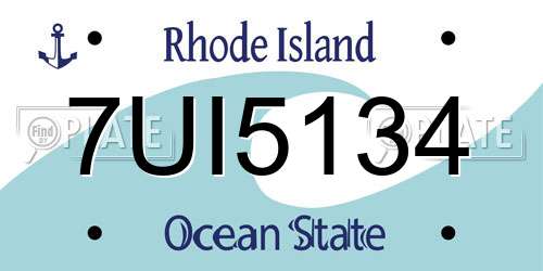 7UI5134 Rhode Island License Plate