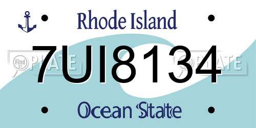 7UI8134 Rhode Island License Plate