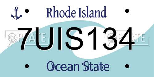 7UIS134 Rhode Island License Plate