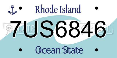 7US6846 Rhode Island License Plate