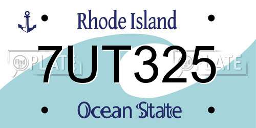 7UT325 Rhode Island License Plate