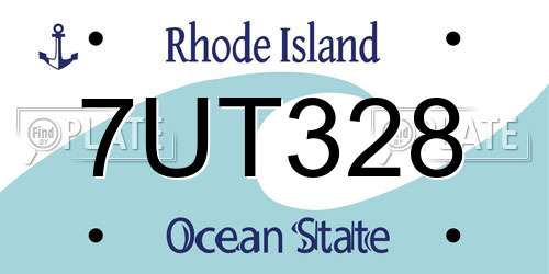 7UT328 Rhode Island License Plate
