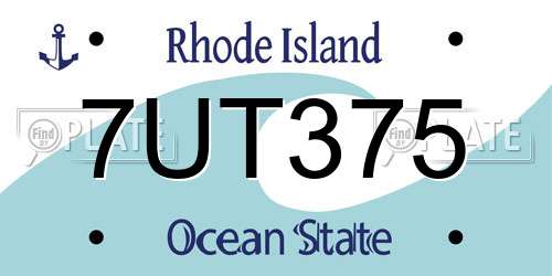 7UT375 Rhode Island License Plate