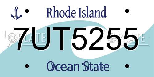 7UT5255 Rhode Island License Plate