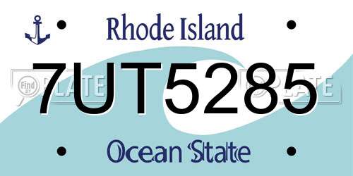 7UT5285 Rhode Island License Plate