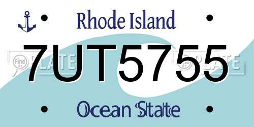 7UT5755 Rhode Island License Plate