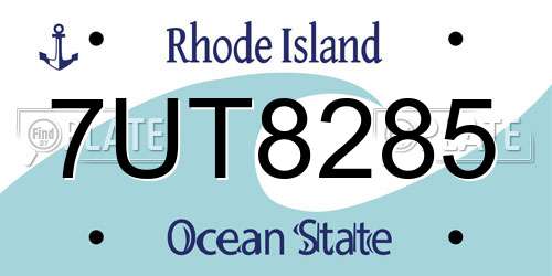 7UT8285 Rhode Island License Plate