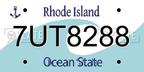7UT8288 Rhode Island License Plate