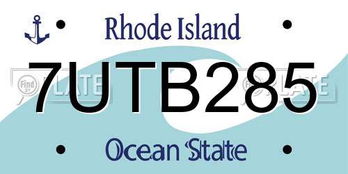 7UTB285 Rhode Island License Plate