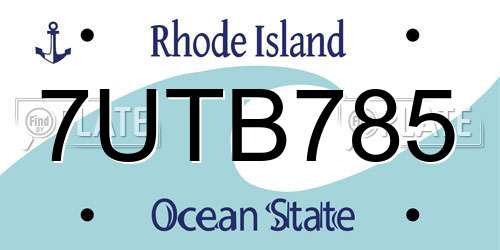 7UTB785 Rhode Island License Plate