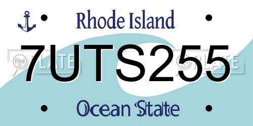 7UTS255 Rhode Island License Plate