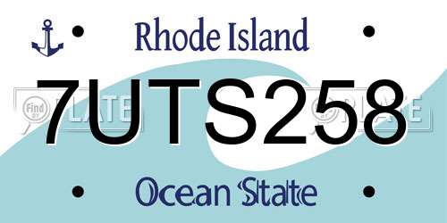7UTS258 Rhode Island License Plate