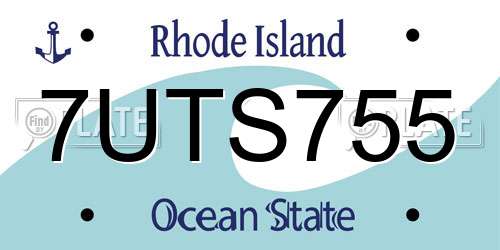 7UTS755 Rhode Island License Plate