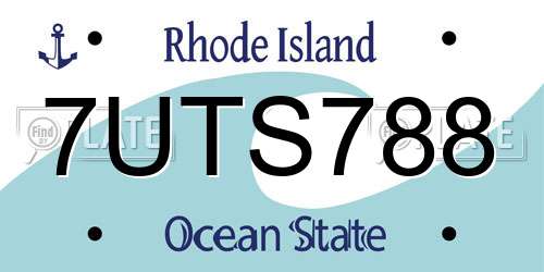 7UTS788 Rhode Island License Plate