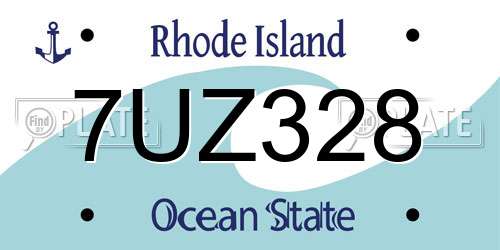 7UZ328 Rhode Island License Plate