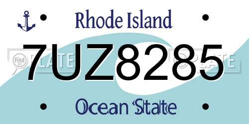 7UZ8285 Rhode Island License Plate