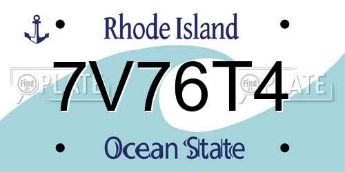 7V76T4 Rhode Island License Plate