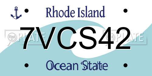 7VCS42 Rhode Island License Plate