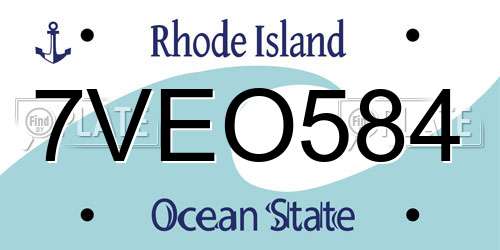 7VEO584 Rhode Island License Plate