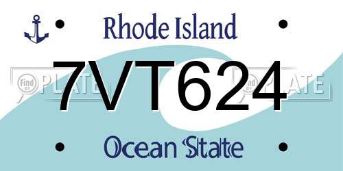 7VT624 Rhode Island License Plate