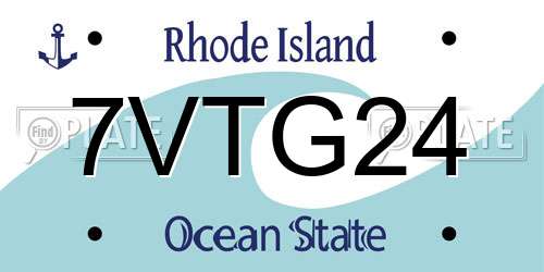 7VTG24 Rhode Island License Plate