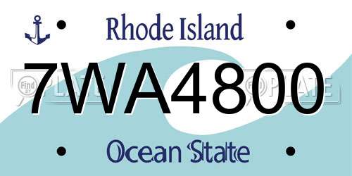 7WA4800 Rhode Island License Plate