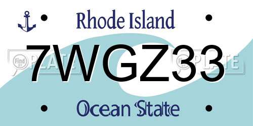 7WGZ33 Rhode Island License Plate