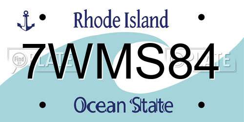 7WMS84 Rhode Island License Plate