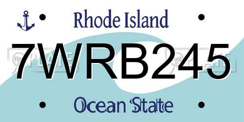 7WRB245 Rhode Island License Plate