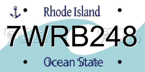 7WRB248 Rhode Island License Plate