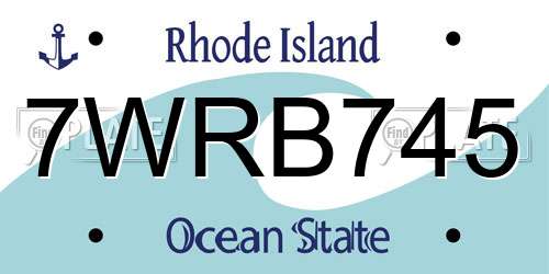 7WRB745 Rhode Island License Plate